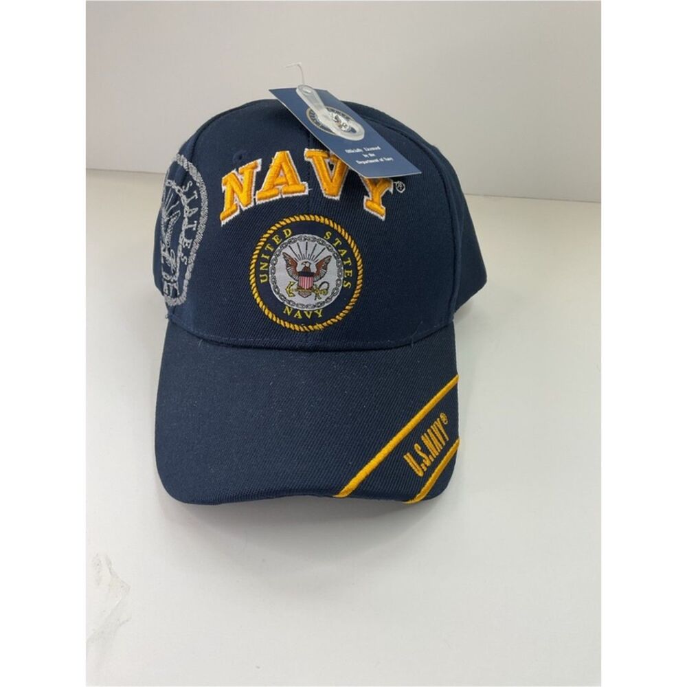 US Navy Hat Veteran Blue Embroidered Military Baseball Cap Adjustable NWT Kys